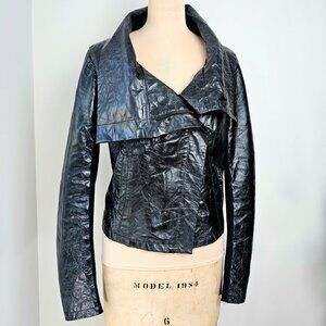 Riplesso MODA Biker Jacket Zip Leather Jacket – Made in Italy – Size XL